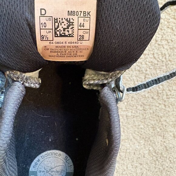 New Balance 807 Men's Athletic shoes Size 10D Black Gray M807BK - Picture 10 of 10